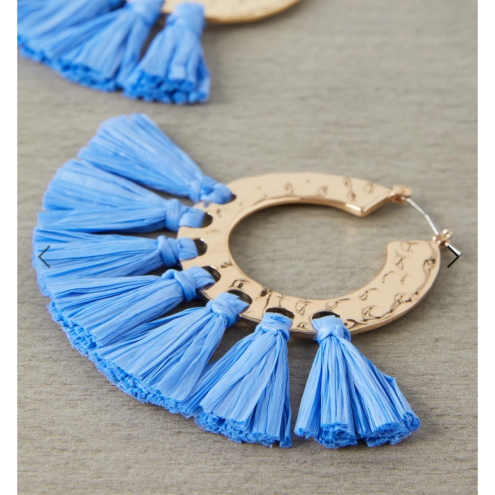 Hammered Gold Fringe Hoop Earrings